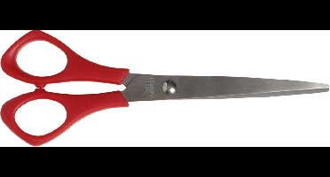 Schoolscharen, L: 16 cm, puntig, linkshandig, rood, 1 stuk