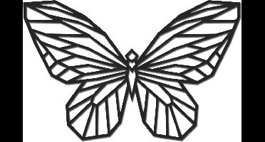 Hout-Kado - Vlinder - Large - Zwart - Geometrische dieren en vormen - Hout - Lasergesneden- Wanddecoratie