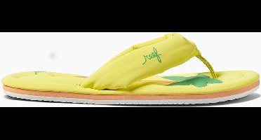Reef Pool Float Dames Slippers - Yellow Palm - Maat 38.5