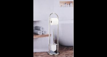 Haushalt - Toiletset - Roestvrijstaal - Toiletborstel - Toiletrolhouder