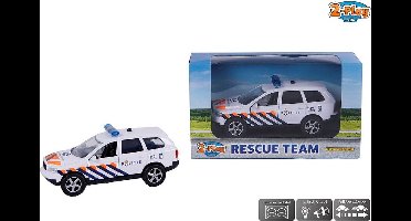 2-play Politiewagen Pull-back Met Licht En Geluid 11 Cm Wit