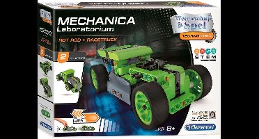 Clementoni - Mechanica Laboratorium - Showwagen - Pullback - Constructiespeelgoed STEM, bouwset voor kinderen