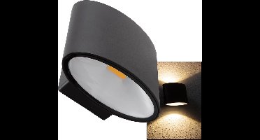 Deco WL-25 Aluminium wandlamp in het zwart- Voor binnen of buiten - 2x5W Up/Down verlichting - 600lm - 3000K - IP44