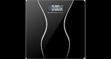 Digitale Personenweegschaal – Step-On Technologie – LCD-scherm met Achtergrondverlichting – Precisie Sensoren – Gehard Glas – 180kg/400lb – Slank Ontwerp – Automatische Uitschakeling – Zwart