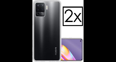 Hoesje - 2 Stuks - Geschikt voor OPPO A94 - Sterk & Shockproof - Case Siliconen - Back Cover - Telefoon Hoes - Transparant