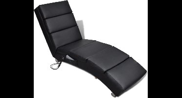 vidaXL Massagelounger kunstleer zwart