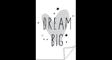 Poster Quotes - Dream big - Hart - Sterren - Illustratie - Kind - Kinderen - 20x30 cm