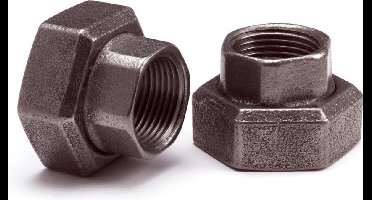 Pompkoppelingen t.b.v. circulatiepomp, 1 1/2" binnendraad x 1" binnendraad, set à 2 stuks