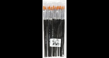 Gold Line penselen, afm 8, L: 18,5 cm, B: 8 mm, plat, 12 stuk/ 1 doos