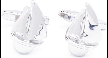 Manchetknopen - Zeilboot Zilverkleurig