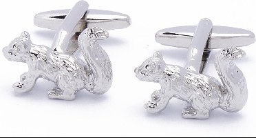 Manchetknopen - Eekhoorn Zilverkleurig