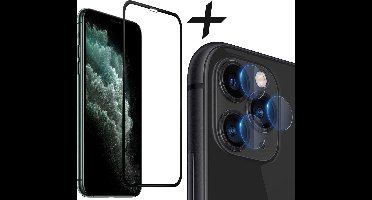 Screenprotector geschikt voor iPhone 11 Pro + Camera Lens Protector - FullGuard Screen Protector
