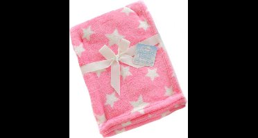 Soft Touch Babydeken Sterren Fleece 75 X 100 Cm Roze