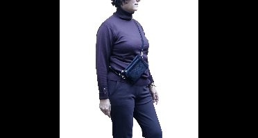 Castillo Suede Vibes Leren Schoudertasje / Crossbodytas - Zwart