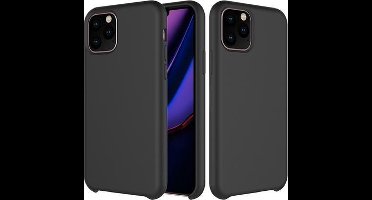 white Label Liquid Silicone Back Cover Apple iPhone 11 Pro zwart