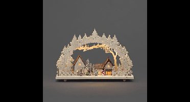 Konstsmide - houten kerstdorp - 2827-100 decoratieve verlichting Lichtdecoratie figuur 10 lampen LED 0,6 W A