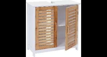 wastafelonderkast - badkamerkast - badkamermeubel- bamboe - 60x60x30 cm - bruin
