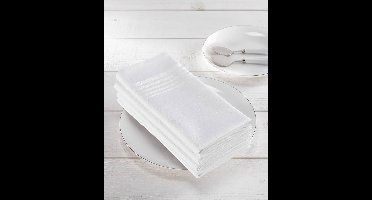 De Witte Lietaer Servetten Deauville 51x51 Cm Katoen Wit 4 Stuks