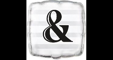 Haza Original Folieballon Huwelijk "&" 45 Cm Wit/zwart