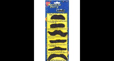 Vegaoo - Set van 6 snorren voor volwassenen