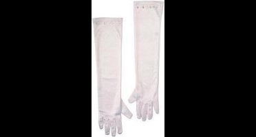 Satijnen handschoenen wit kinderen