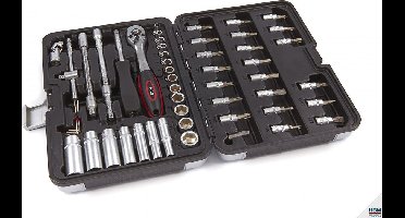 53 Delige 1/4" Doppenset inclusief Lange Doppen.for pro's