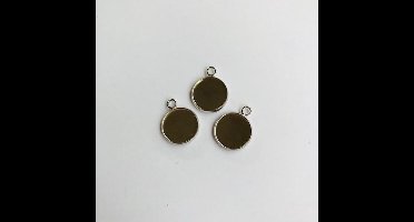 Hanger with 1 eye, Round, 14mm Top, Platinum, 3 pcs