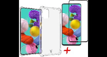 Hoesje geschikt voor Samsung Galaxy A51 - Transparant + Screenprotector Full