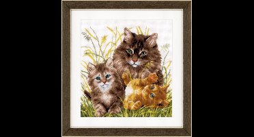 Telpakket kit Kattenfamilie - Vervaco - PN-0156114