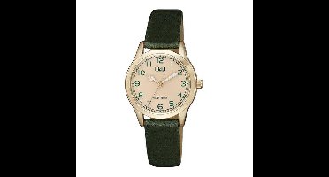 Dameshorloge leren groen band QB93J125Y
