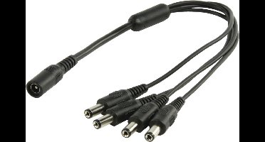 Nedis - Nedis CCTVSP10BK Cctv-voedingskabelsplitter 1x F Naar 4x M 0,35 M 5,5 X 2,1 Dc-connector - 30 Dagen Niet Goed Geld Terug