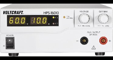 VOLTCRAFT HPS-16010 Labvoeding, regelbaar 1 - 60 V/DC 0 - 10 A 600 W Remote Aantal uitgangen: 1 x