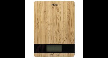 Princess 492944 Keukenweegschaal – Digitaal - Stijlvol bamboe – 1g tot 5kg - Tarra functie