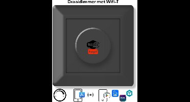 Freelux Draaiknop | Wifi Tuya | Led Dimmer | 500W/2,1A | Signaal zwart mat gelakt