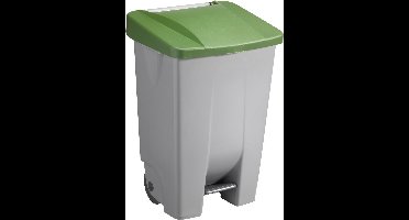 Sunware Afvalcontainer/rolemmer - pedaalemmer Basic - groen - 80 liter - 19 x 41 x 75 cm - huis/tuin afval scheiden