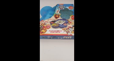 Paw patrol speelgoed strijkkralenset met verschillende sjablonen in leuke bewaar doos