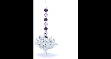 Feng Shui kristallen lotus met paarse ketting