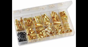 S-IMPULS Organizer Box F-stekkers/F-adapters verguld, 130-delig