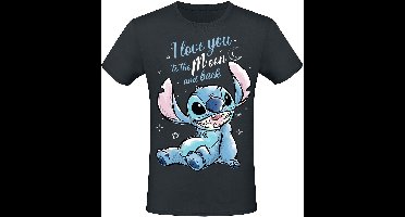 Lilo & Stitch I love you to the moon and back Heren T-shirt - zwart - S