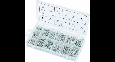 KS Tools 550-delige Lenskopplaatschroevenset M4x1/2"-M10x1 1/4"