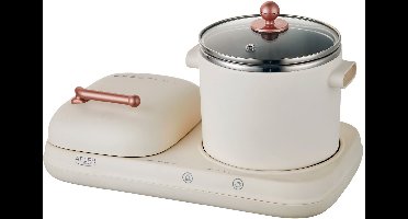 Adler AD 6421 - Multicooker - Ontbijtstation 2 in 1 - grill en kookpot - Retro-design voor kleine keukens 1100-1320W Multifunctioneel voor ontbijt en meer