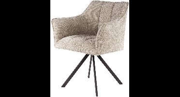 Giga Meubel Eetkamerstoel Raster - Zand - Draaibaar - Set van 2