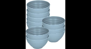 Plasticforte Soepkommen - 10x - D15 x H8 cm - blauw - kunststof - onbreekbaar - servies