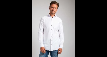 Suitable Herringbone Overhemd Wit - Maat 39 - Heren - Overhemden Formeel