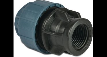 Tyleen toebehoren aansluitstuk binnen zwart / blauw 3/4 inch naar 25 mm Deltafix