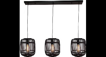 Various Woven Hanglamp- 3-lichts- Zwart- Natuurlijk & stijlvol design voor boven de eettafel