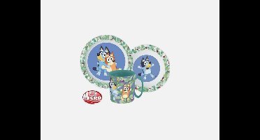 Bluey - Ontbijtset - Dinerset - Lunchset - Bord - Kom - Beker 265ml (3-delig)