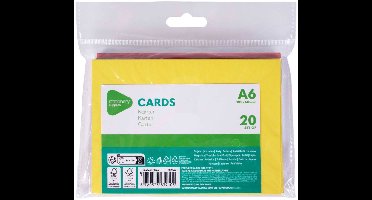 Koopman International BV Gekleurde Kaarten A6 - 20 stuks in diverse kleuren