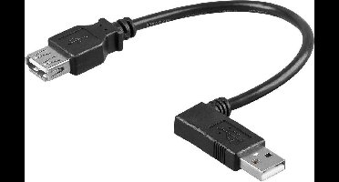Goobay USB naar USB adapter / haaks naar links - USB2.0 - tot 2A / zwart - 0,45 meter