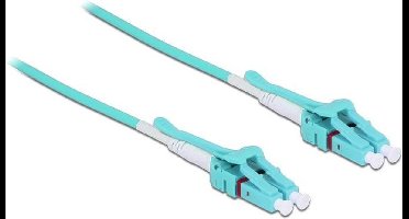 DeLOCK LC Duplex Optical Fiber Patch kabel - Uniboot / quick release - Multi Mode OM3 - turquoise / LSZH - 1 meter